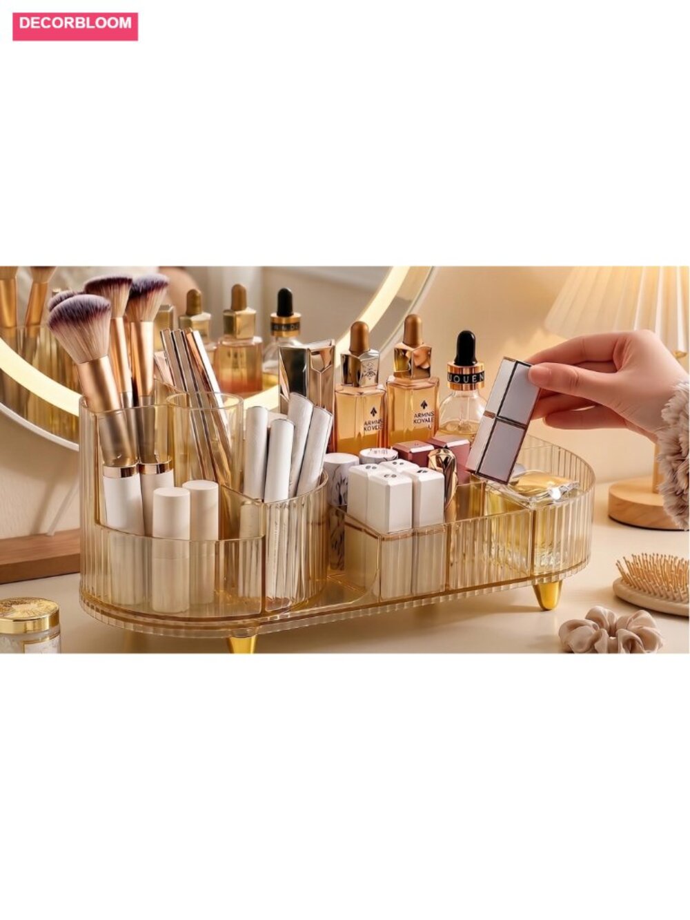 360 Rotating Acrylic Cosmetic Display Case Large Capacity Makeup Organizer - Picture 6 of 6